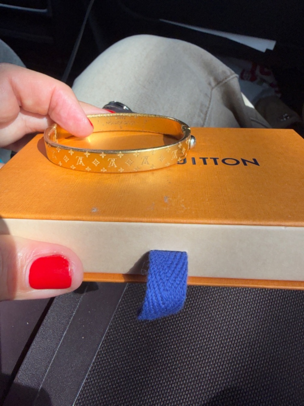 Louis Vuitton Nanogram Bangle- Fashion Jewelry - Gold Monogram Bangle Bracelet M